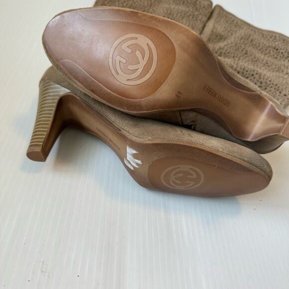 Gerry Weber stacked heeled boots tan suede real leather  size 41 EU - Picture 4 of 13
